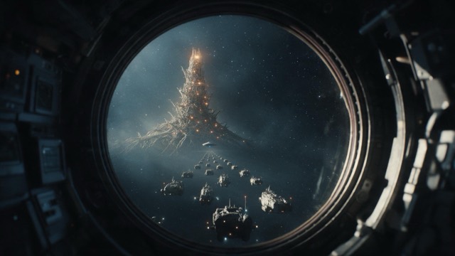 The Beacon Lattice. Beacons are grown, not built. Lawful jumps need three lights: origin, destination, witness.