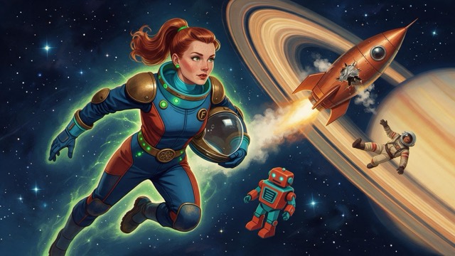 The Adventures of Fission Girl — the radio serial inside the broadcast, mirroring the main plot.